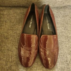 Burgundy Ivanka Trump loafers.